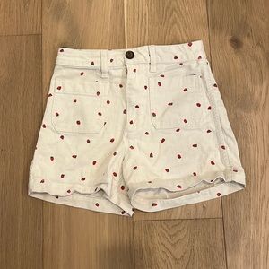 Madewell high waist strawberry print shorts